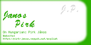 janos pirk business card